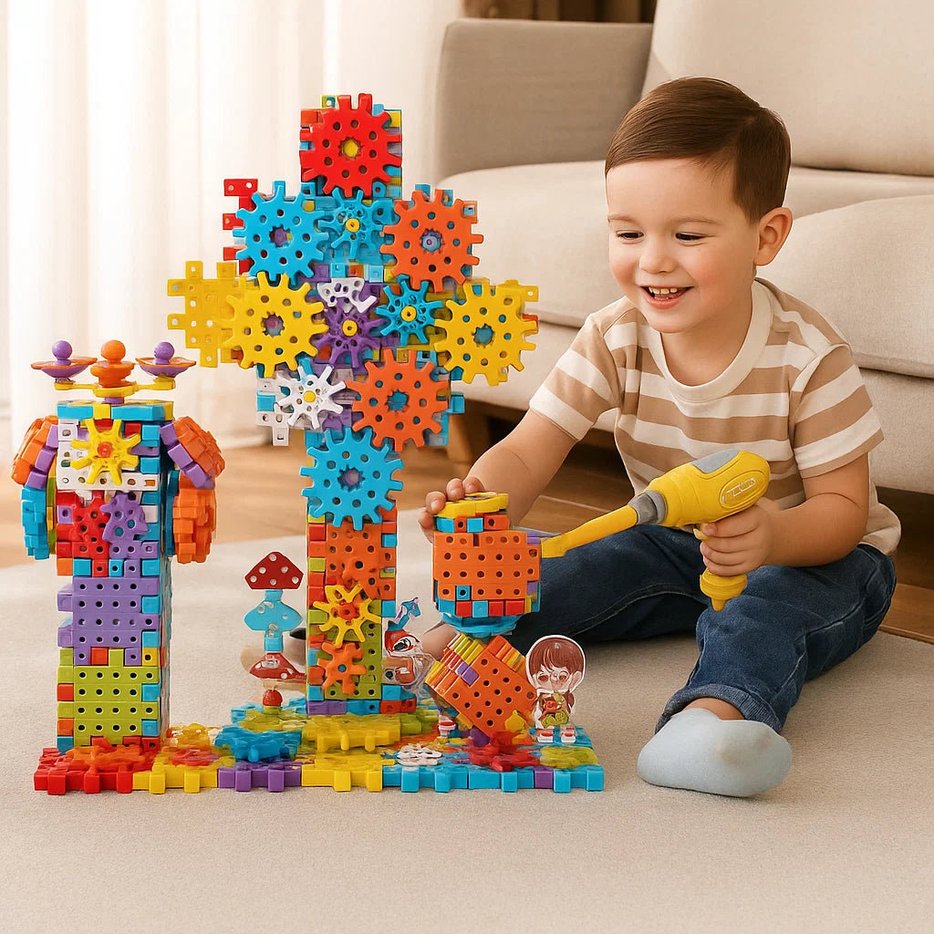 Montessori 3D Zahnrad und Puzzle Spielsteine