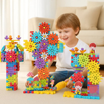 Montessori 3D Zahnrad und Puzzle Spielsteine