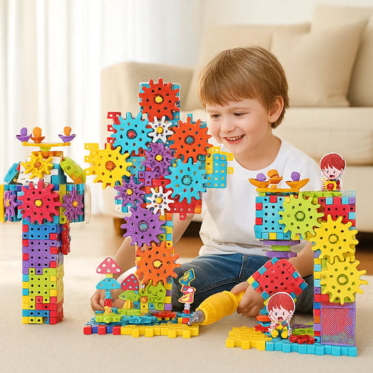 Montessori 3D Zahnrad und Puzzle Spielsteine