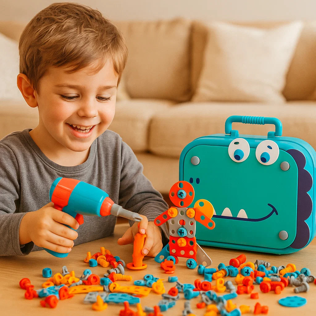 Handwerker Bauset für Kinder im Niedlichen Dino Design