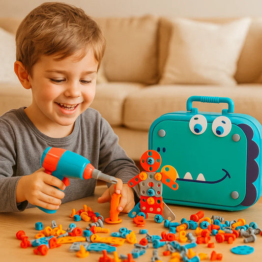 Handwerker Bauset für Kinder im Niedlichen Dino Design