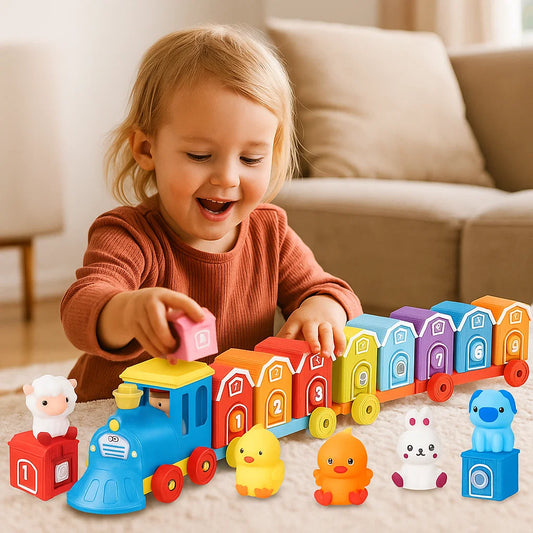 Montessori Bauernhof Lernzug Kinderspielzeug