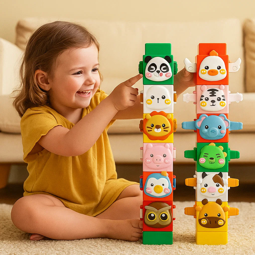 Pädagogisches Montessori Tier Stapelset Bauspielzeug