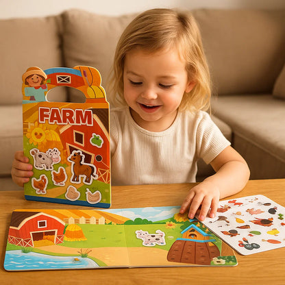 Wiederverwendbare Montessori Sticker Bücher mit verschiedenen Themenwelten