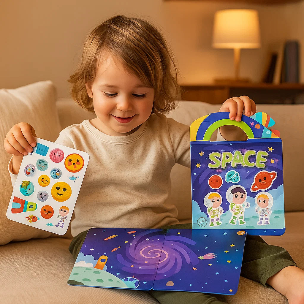 Wiederverwendbare Montessori Sticker Bücher mit verschiedenen Themenwelten