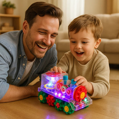 Tanzende und Leuchtende Musik Dampflokomotive