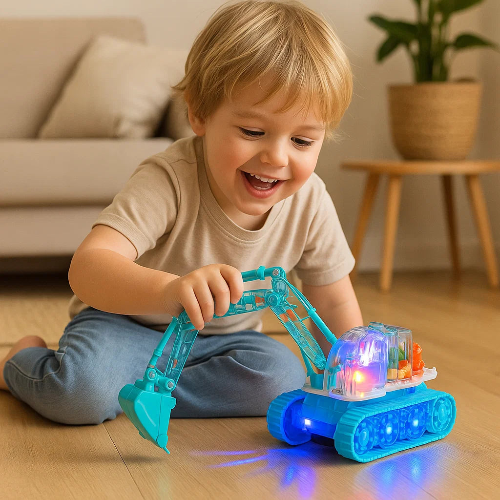 Tanzender und Leuchtender Musik Bagger