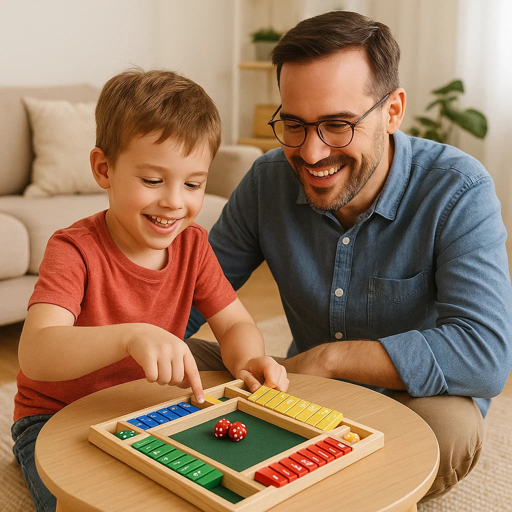 ShutTheBox Familien Klappenspiel 4 Spieler Set