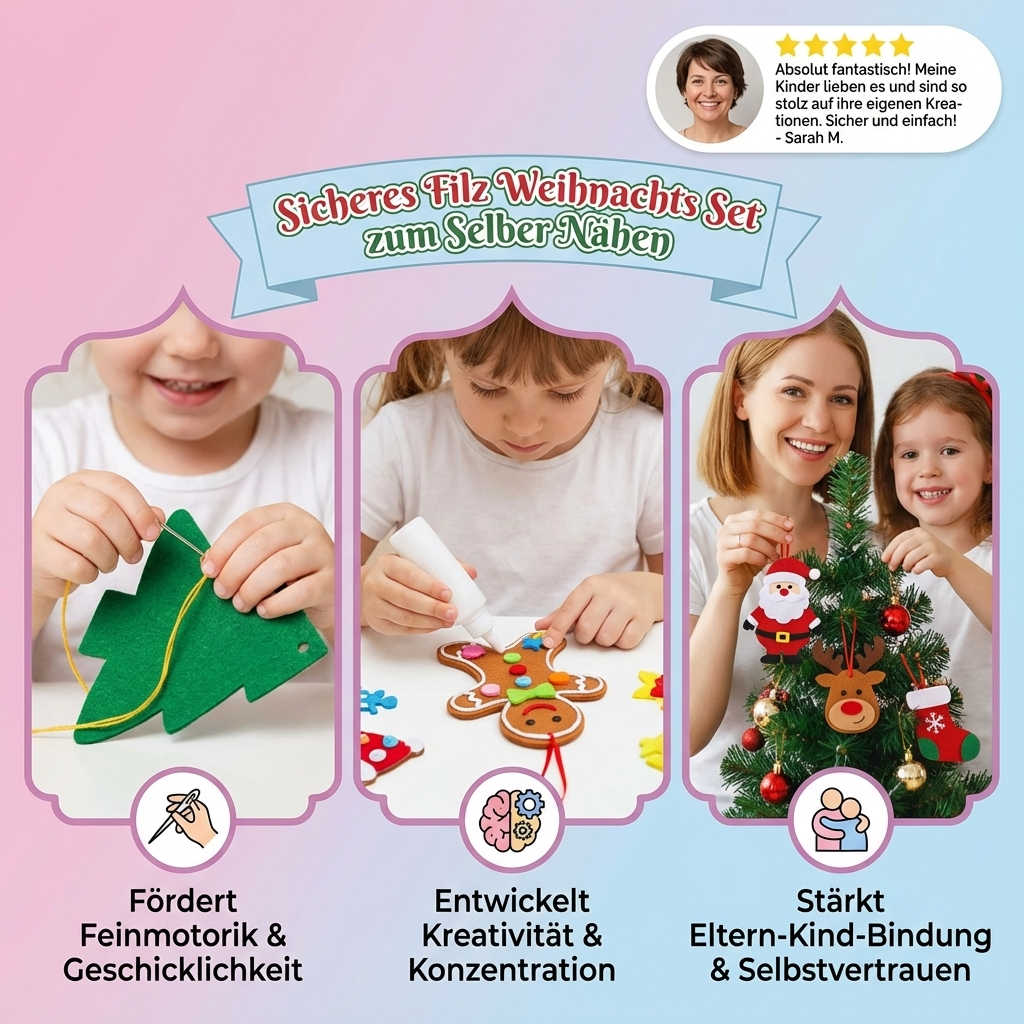 Sicheres Filz Weihnachts Set zum Selber Nähen