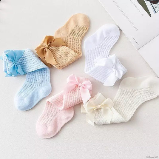 Baumwoll-Babysocken mit süßer Schleife