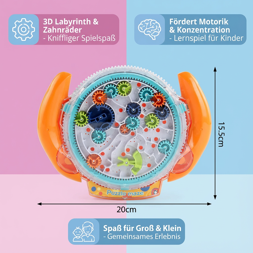 3D Kugel-Labyrinthrad – Geschicklichkeits- und Lernspiel