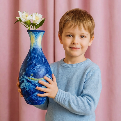 Edle 3D Puzzle Vase - Verwendbar für echte Blumen