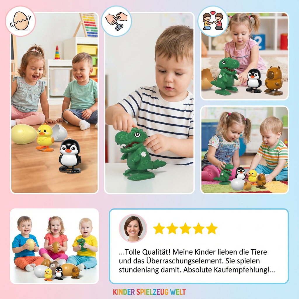 Überaschungs Ei Schlüpf Tierchen Kinder Spielzeug