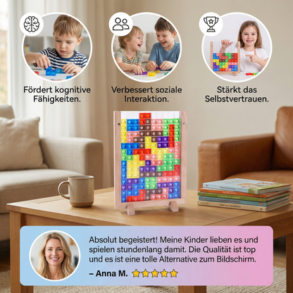 3D Farben Baustein Puzzle mit Holzrahmen – Pädagogisches Montessori Lernspiel