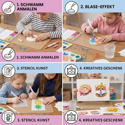Kreatives Schwamm-Malset für Kinder – DIY Kunstset mit Bubble-Effekt