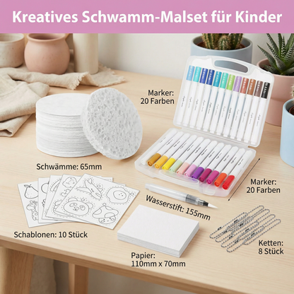 Kreatives Schwamm-Malset für Kinder – DIY Kunstset mit Bubble-Effekt