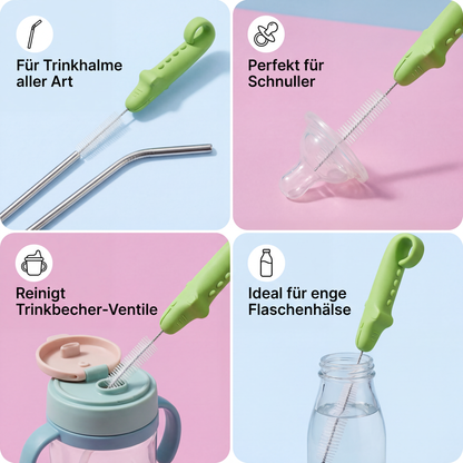 Flexible Strohhalm-Reinigungsbürste – Langer Schlauchreiniger für Flaschen, Schnuller & Trinkbecher