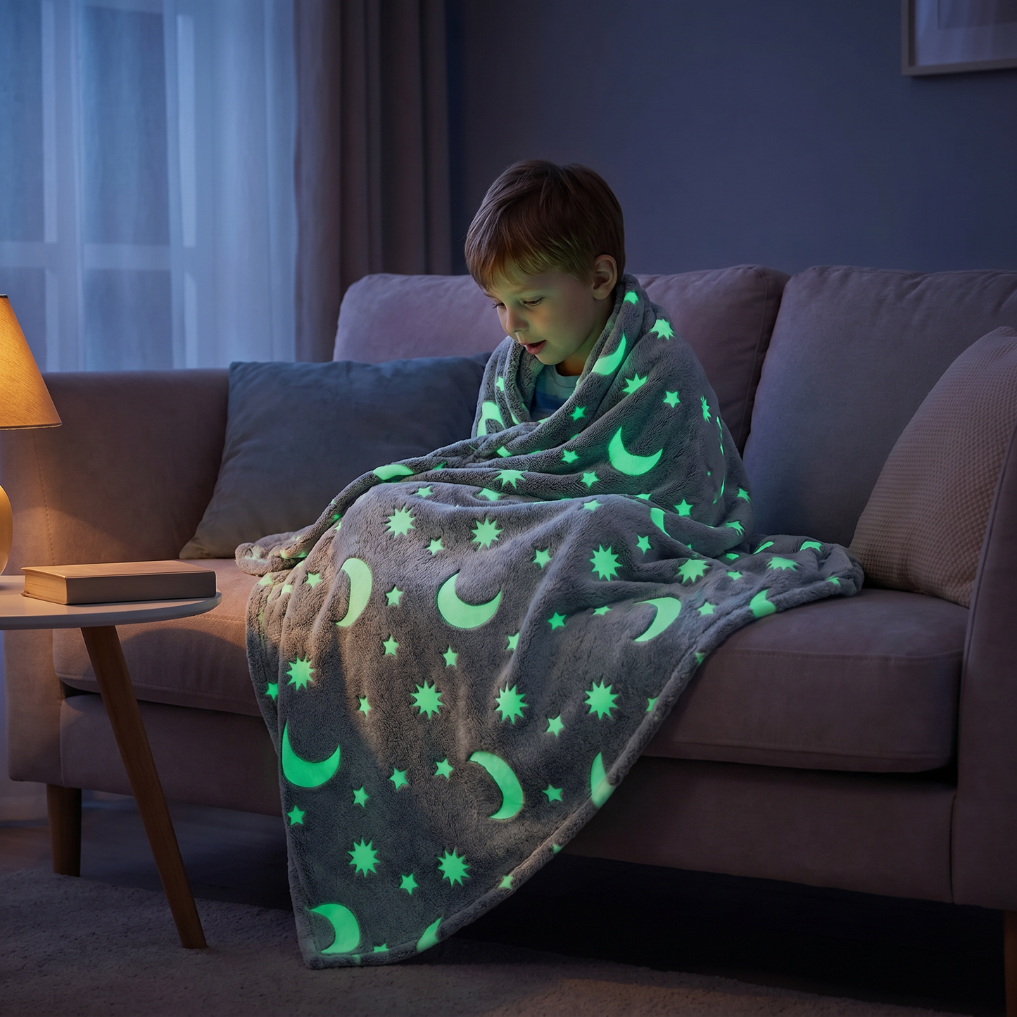 Schimmernde Sternendecke – Leuchtende Kuscheldecke