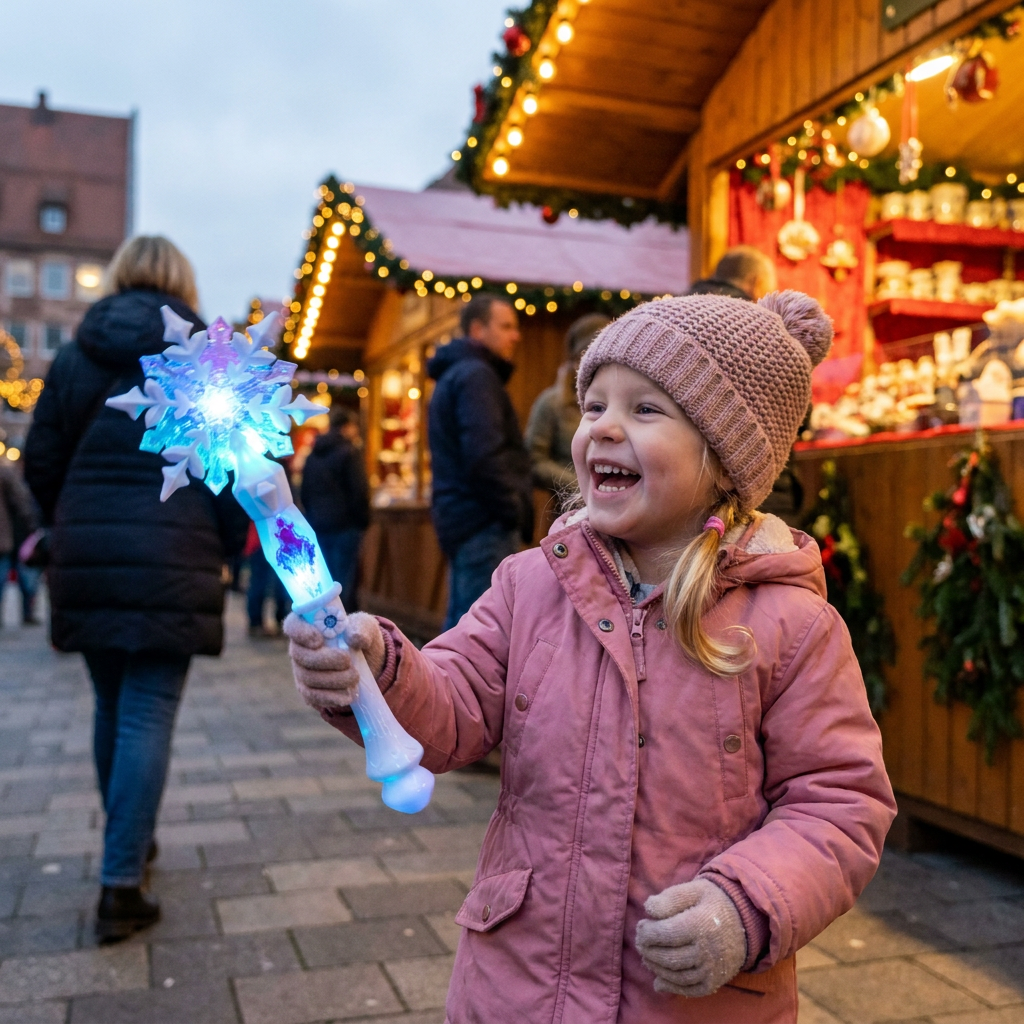 Leuchtender Schneeflocken Prinzessinnen Zauberstab für Kinder