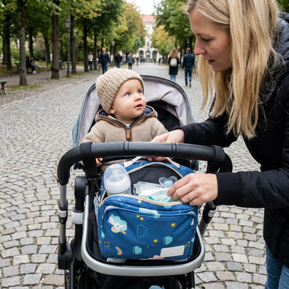 3-in-1 Kinderwagen-Organizer – Wasserdichte Wickeltasche mit isolierten Fächern