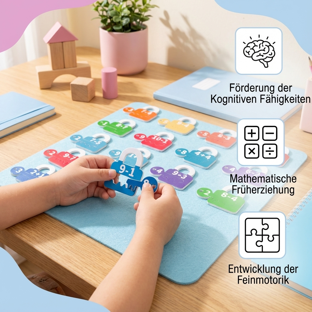 Buchstaben und Mathe Schlösser und Schlüssel Lernspiel