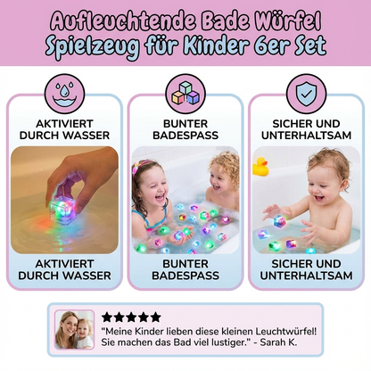 Aufleuchtende Bade Würfel Spielzeug für Kinder 6er Set