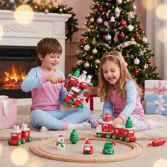 2in1 Transformierender Weihnachtszug und Weihnachtsmann Roboter