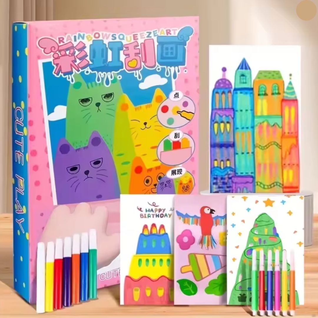 Kreatives Regenbogen Farben Schmierkunst Set