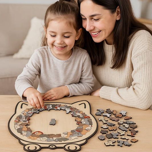Katzen Puzzle aus Holz