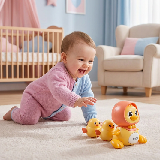 Watschelnde Entenfamilie Kinder Spielzeug