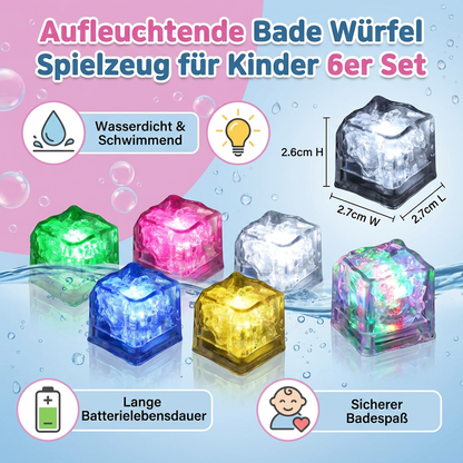 Aufleuchtende Bade Würfel Spielzeug für Kinder 6er Set