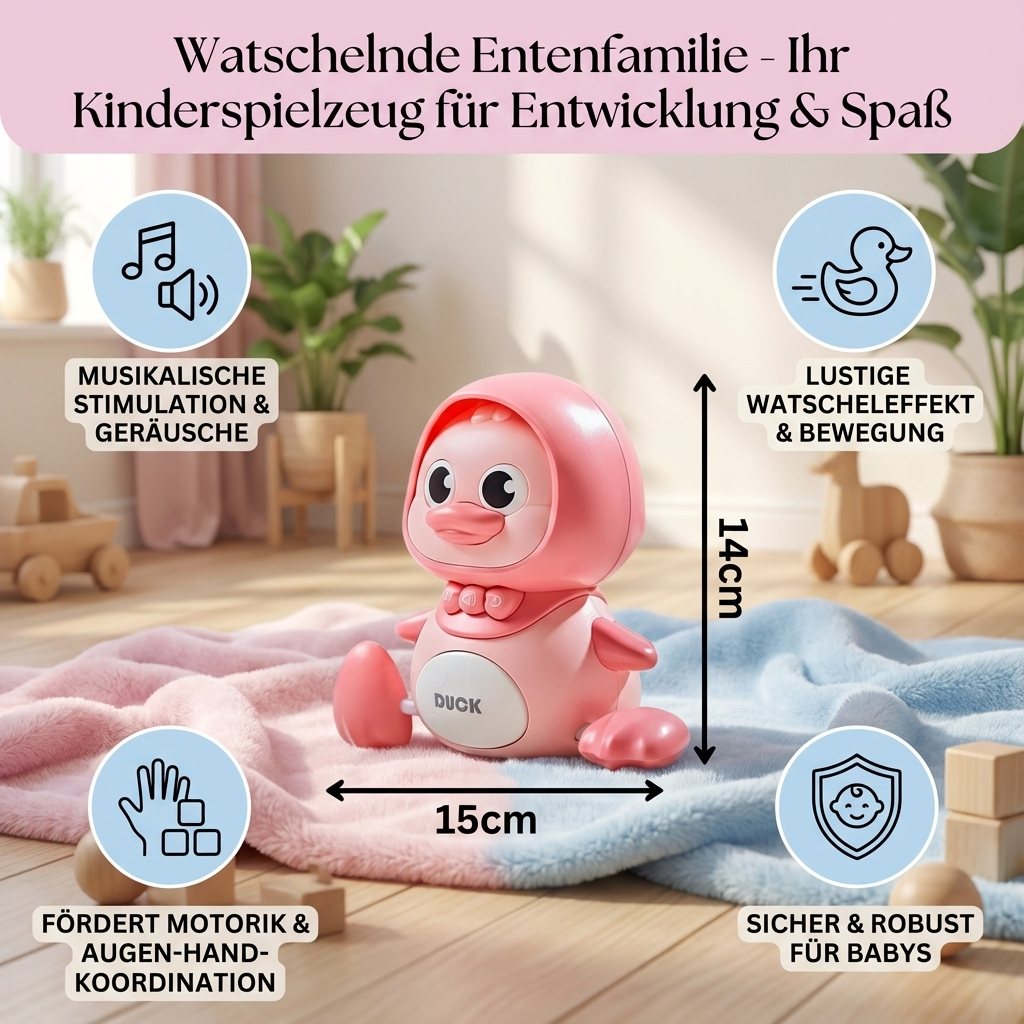 Watschelnde Entenfamilie Kinder Spielzeug