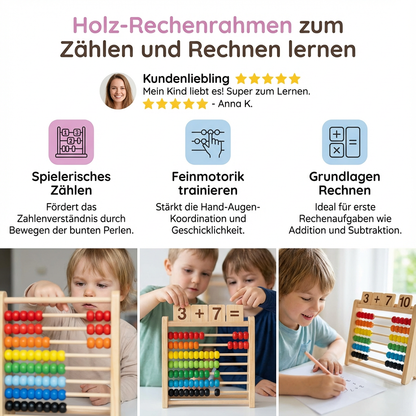Holz-Rechenrahmen zum Zählen und Rechnen lernen