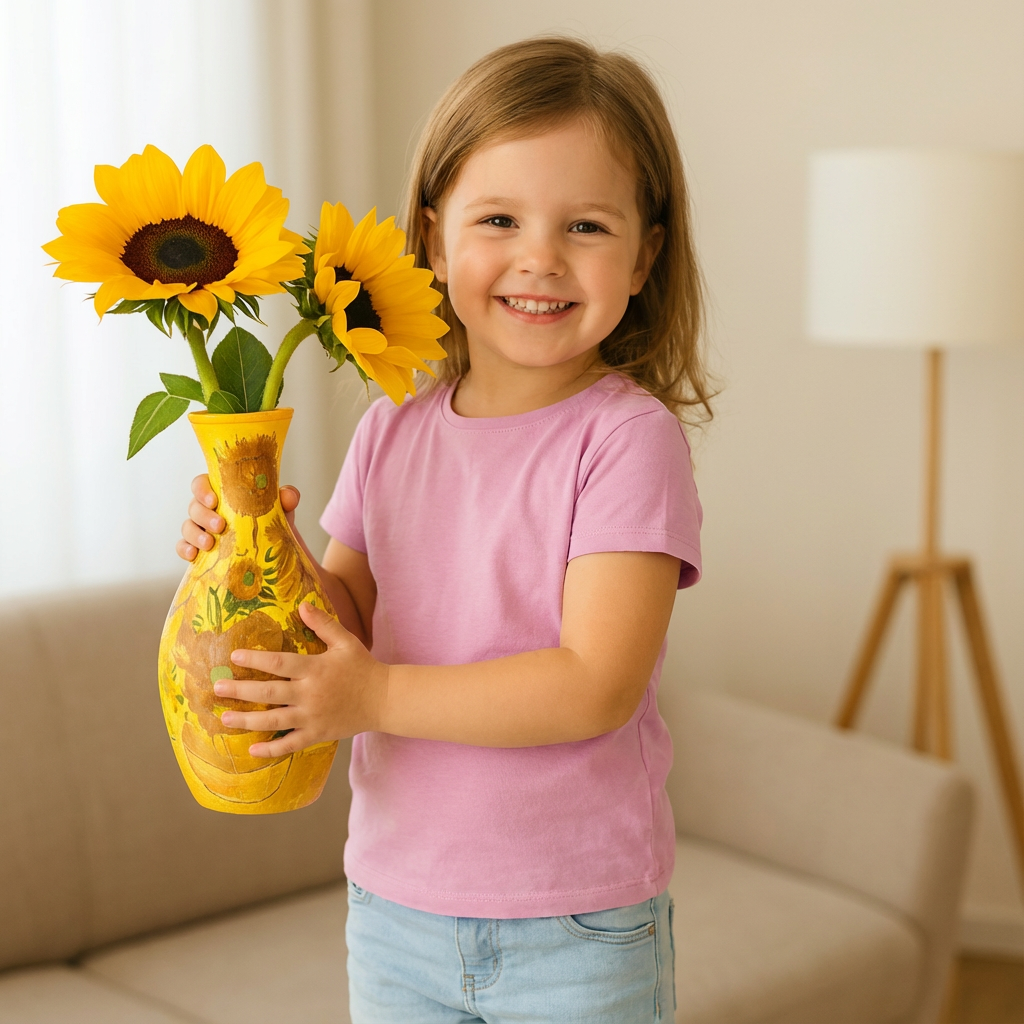 Edle 3D Puzzle Vase - Verwendbar für echte Blumen