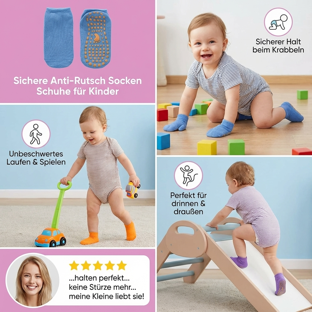 Sichere Anti-Rutsch Socken Schuhe für Kinder