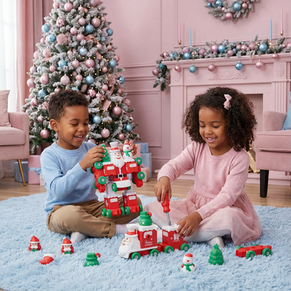 2in1 Transformierender Weihnachtszug und Weihnachtsmann Roboter