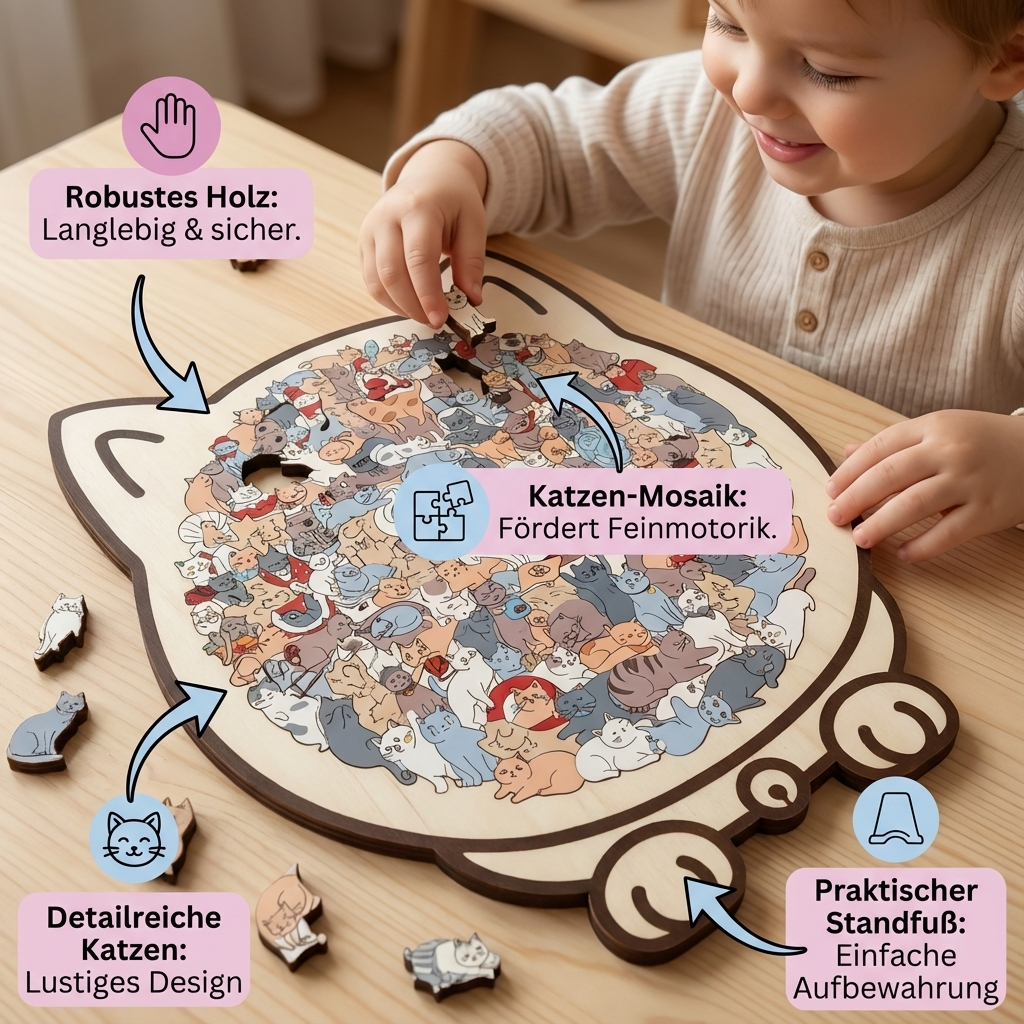 Katzen Puzzle aus Holz