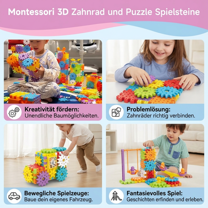 Montessori 3D Zahnrad und Puzzle Spielsteine