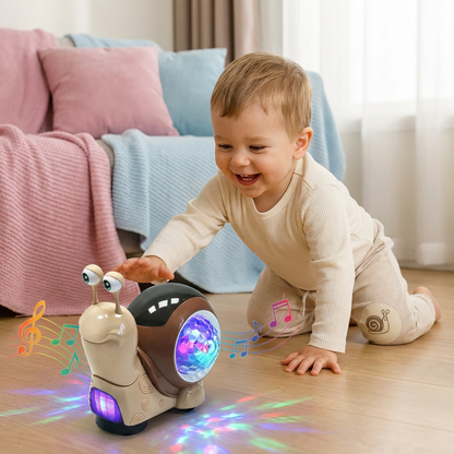 Leuchtende und Musik Spielende Schnecke Krabbelspielzeug