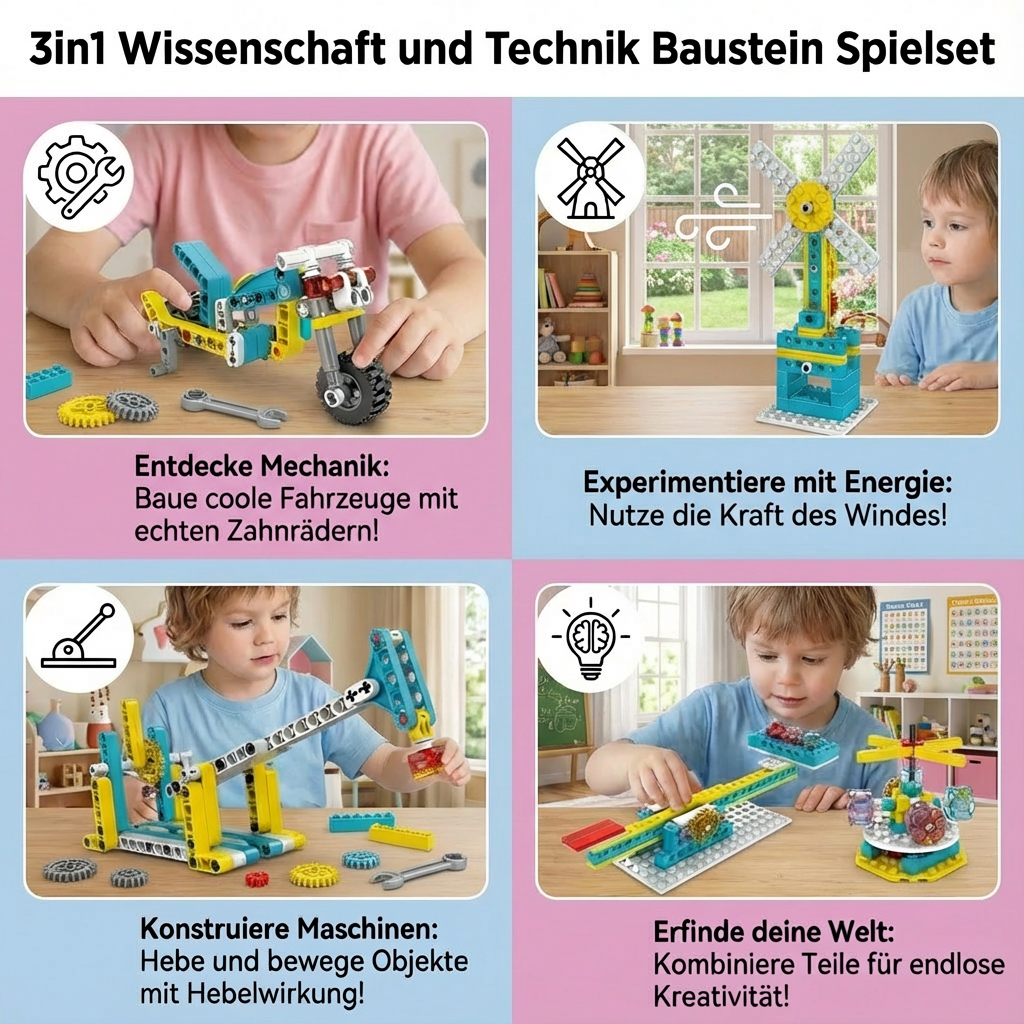3in1 Wissenschaft und Technik Baustein Spielset