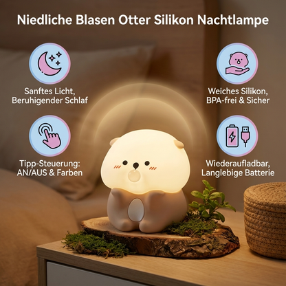 Niedliche Blasen Otter Silikon Nachtlampe