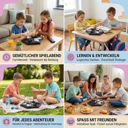 Push-Chess Familien Strategiespiel – Interaktives Logik- & Denkspiel für Kinder