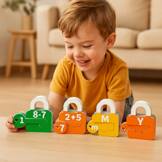 Buchstaben und Mathe Schlösser und Schlüssel Lernspiel