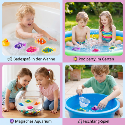 LED Schwimmfisch Spielset – Automatisch aktivierte Leuchtfische für Pool & Bad