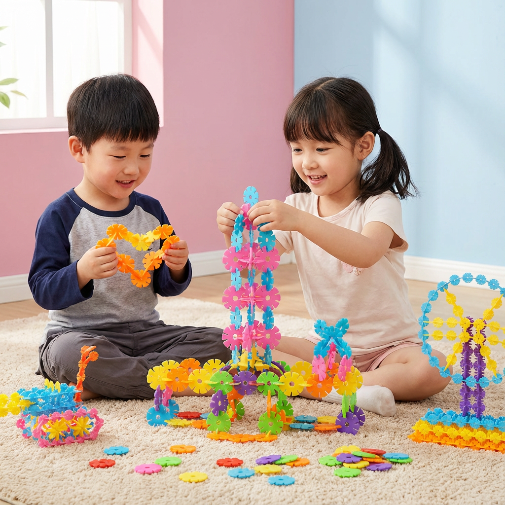 Flockenförmige Montessori Spielbausteine