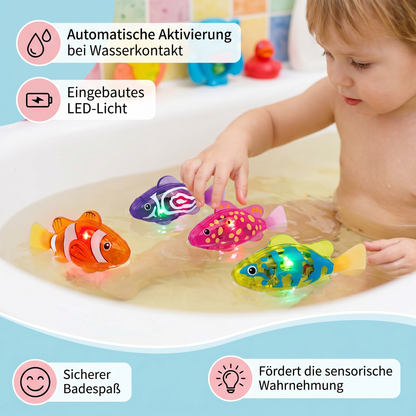 LED Schwimmfisch Spielset – Automatisch aktivierte Leuchtfische für Pool & Bad