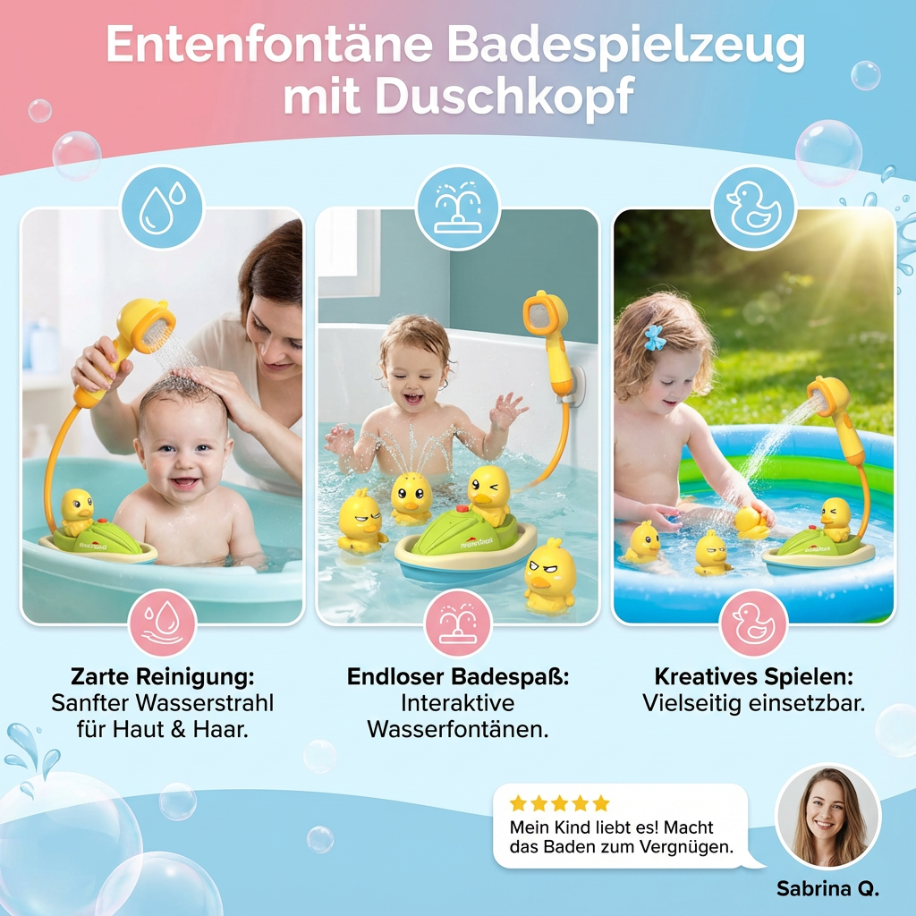 Entenfontäne Badespielzeug mit Duschkopf