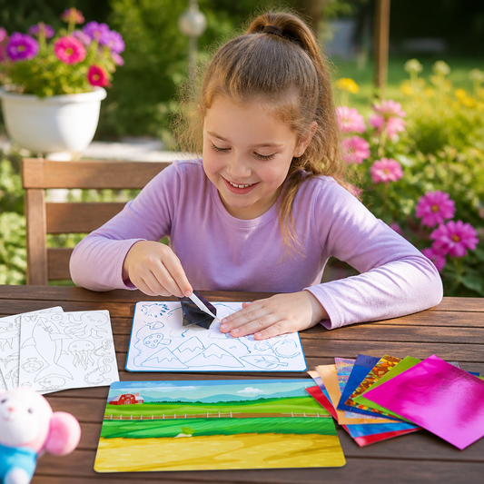 DIY-Folienkunst-Bastelset – Sauberes Tierbasteln für Kinder