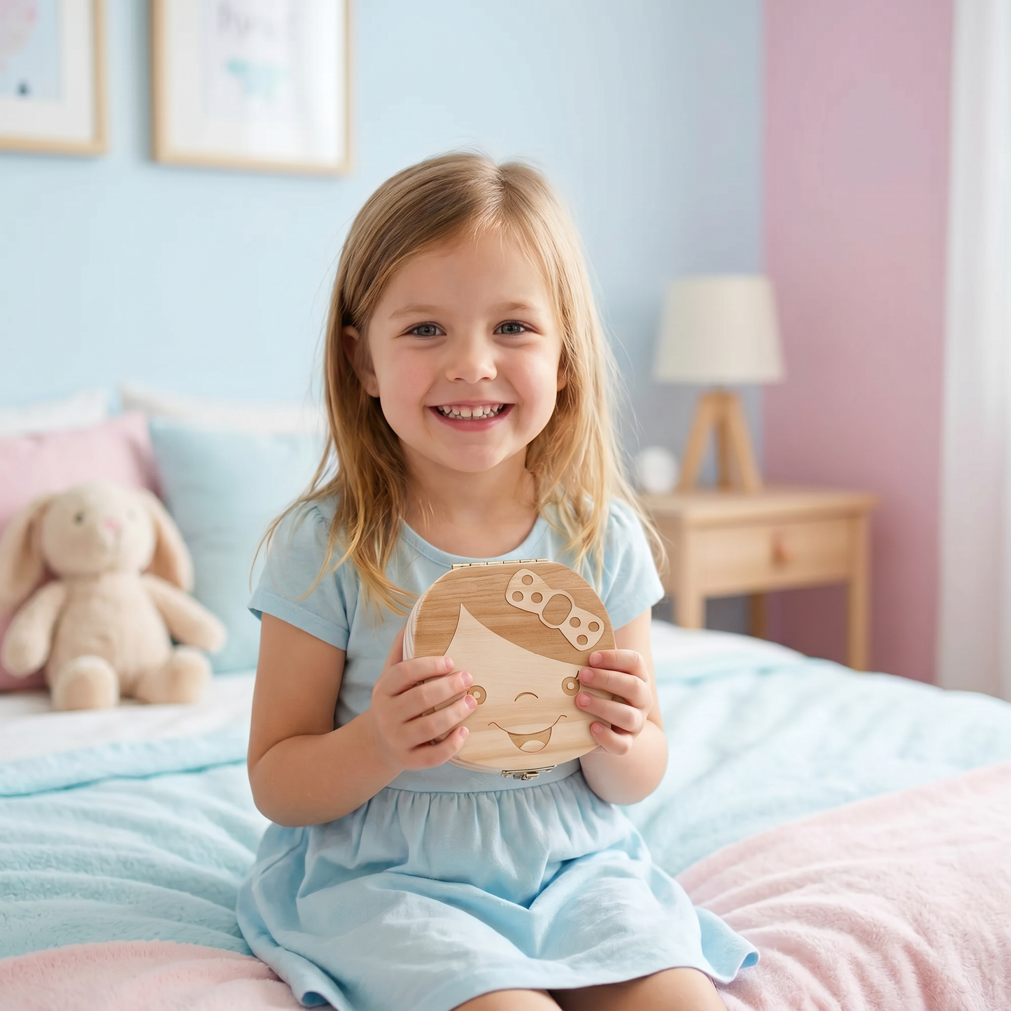 Holz Zahnbox für Kinder – Milchzahn Aufbewahrung & Erinnerungsbox