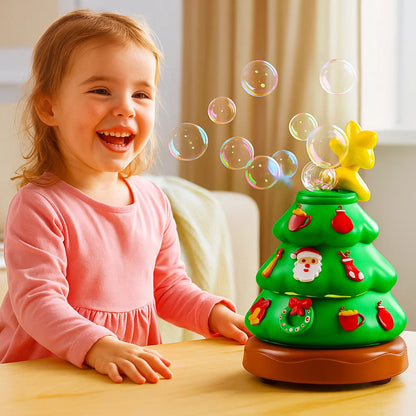 Musik Seifenblasen Weihnachtsbaum mit Sticker zum Dekorieren